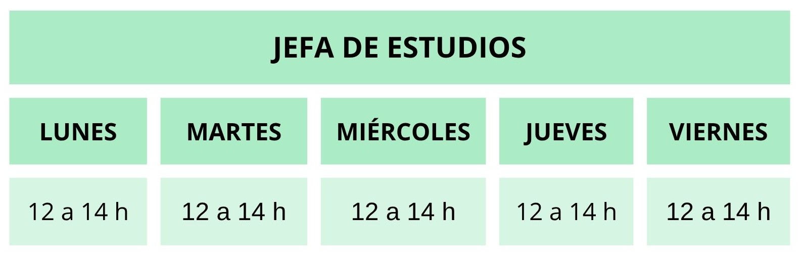 jefa de estudios horario