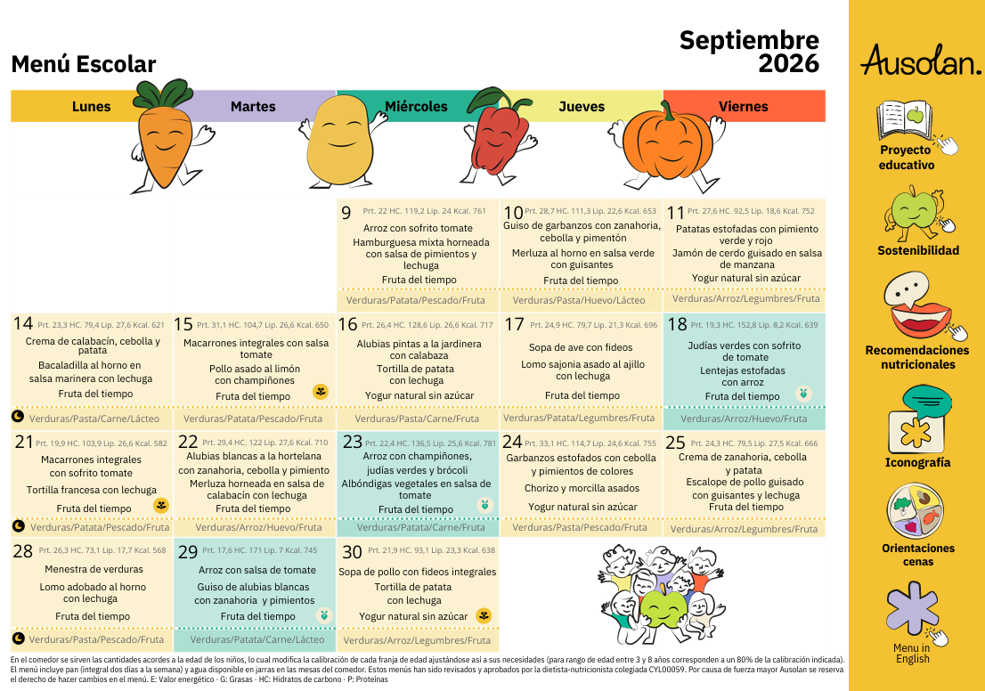 Menu septiembre